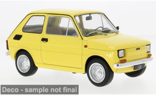 Diecast model cars Fiat 126 Berlina yellow 1972 1/18 MCG