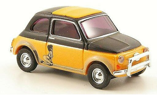 Fiat 500 Classique 1/87 Busch Illusion orange/black diecast model cars