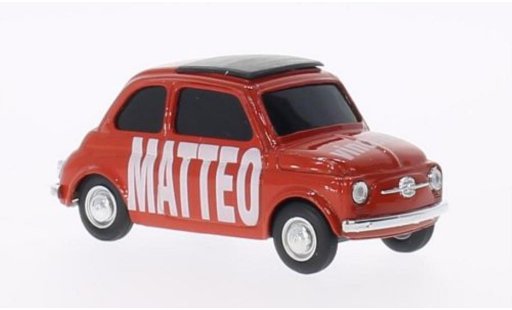 Fiat 500 Classique 1/43 Brumm MATTEO vincere! rot-orange diecast model cars