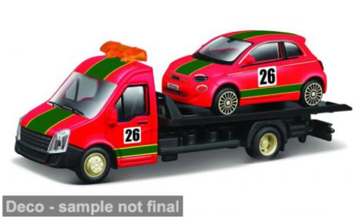 Diecast model cars Fiat 500 Elettrica e red/Dekor #26 Bburago 1/43 Burago