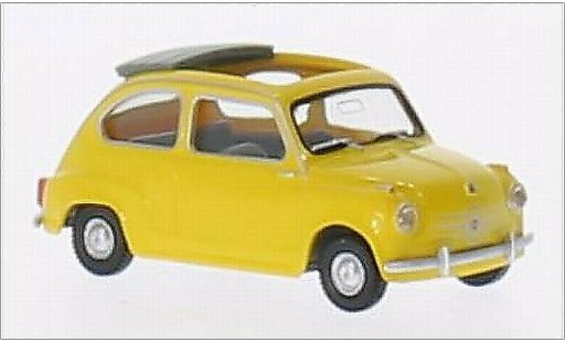 Fiat 600 Berlina 1/87 Wiking yellow diecast model cars
