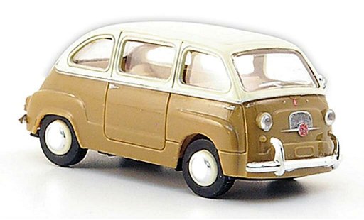 Fiat 600 Multipla 1/87 Brekina brown/elfenbein diecast model cars