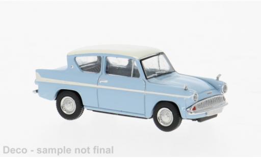 Diecast model cars Ford Anglia 105E blue/white 1959 1/87 Brekina