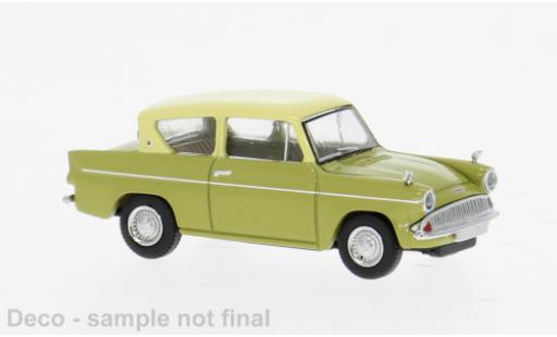 Diecast model cars Ford Anglia 105E green/beige 1959 1/87 Brekina