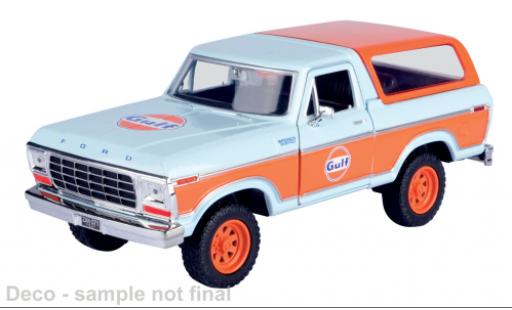 Diecast model cars Ford Bronco Wagon 1978 Gulf 1/24 Motormax