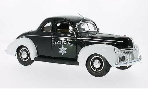 Ford Deluxe Police 1/18 Maisto State black/white 1939 diecast model cars
