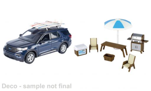 Diecast model cars Ford Explorer XLT blue 2022 1/24 Motormax