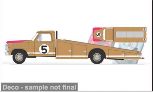 Diecast model cars Ford F-350 Ramp Truck brown 1970 60th Anniversary 24 Hours of Le Mans 1966 #5 1/18 ACME