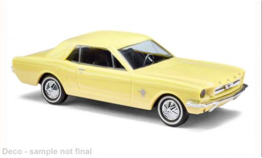 Diecast model cars Ford Mustang Hardtop yellow 1964 1/87 Busch