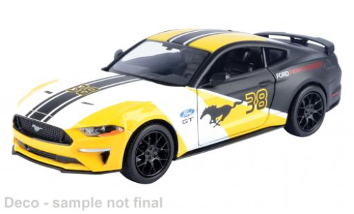 Diecast model cars Ford Mustang GT yellow/black 1/24 Motormax