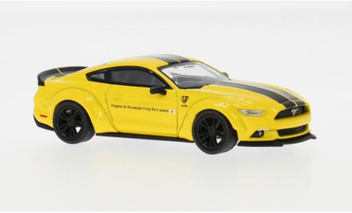 Diecast model cars Ford Mustang LB Works yellow/black 2015 1/64 Mini GT