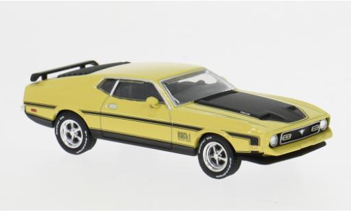 Diecast model cars Ford Mustang Mach 1 yellow/black 1971 :64 1/64 Mini GT