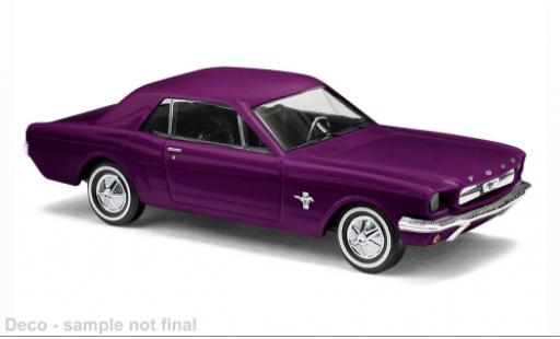 Diecast model cars Ford Mustang Hardtop purple 1964 1/87 Busch