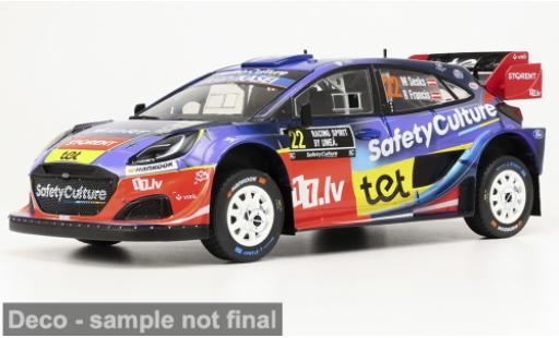Diecast model cars Ford Puma Rally1 WRC Rally Sweden 2025 #22 M.Sesks/R.Francevic 1/18 IXO