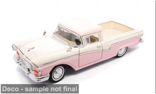 Diecast model cars Ford Ranchero Berline pink/white 1957 1/18 Lucky Die Cast