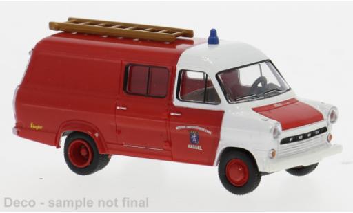 Diecast model cars Ford Transit Kastenwagen 1970 Hessische Landesfire brigadeschule 1/87 Brekina