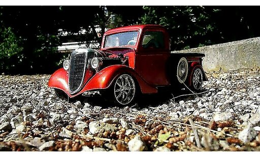 Ford 1934 Hot Rod 1/18 Solido red moteur prepare diecast model cars