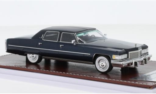 Diecast model cars Cadillac Fleetwood Brougham metallic blue/matt-black 1976 1/43 GIM   Great Iconic Models