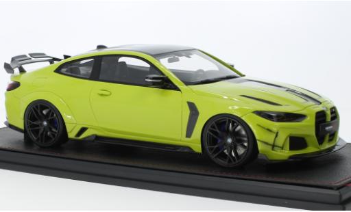 Diecast model cars Bmw M4 coupe (G82) ByHumans Louisiana WBK yellow clair 2022 1/18 GLM