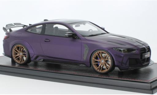 Diecast model cars Bmw M4 coupe (G82) ByHumans Louisiana WBK mattpurple 2022 1/18 GLM