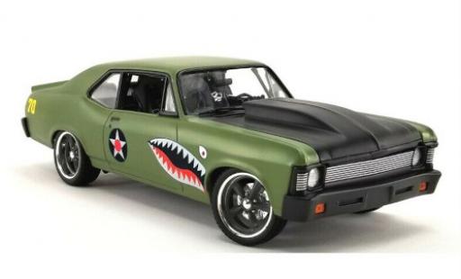 Diecast model cars Chevrolet Nova tuning Street Fighter oliv/Dekor Warhawk 1970 1/18 GMP