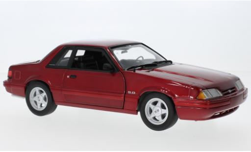 Diecast model cars Ford Mustang LX 5.0 metallise red 1993 1/18 GMP