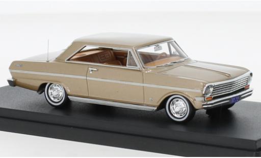 Diecast model cars Chevrolet Nova Coupe metallise beige 1963 1/43 Goldvarg Collections