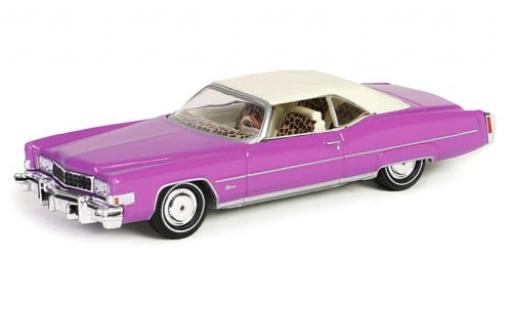 Diecast model cars Cadillac Eldorado Convertible purple True Romance 1974 1/64 Greenlight