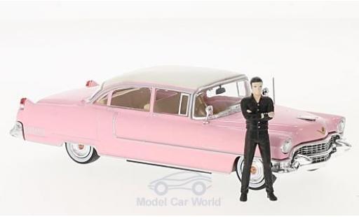 Diecast model cars Cadillac Fleetwood Series 60 pink/white 1955 with Figur Elvis Presley 1/43 Greenlight