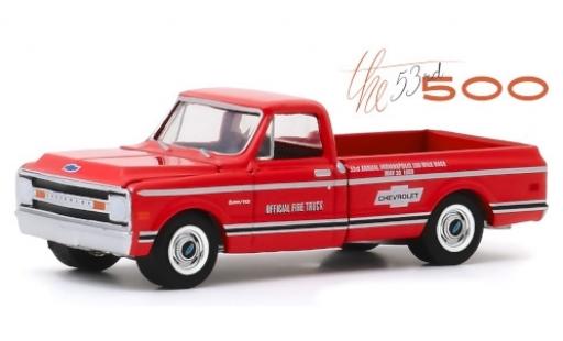 Diecast model cars Chevrolet C-10 pompiers red/Dekor Official Fire Truck 1969 53rd Annual Indianapolis 500 Mile Race 1/64 Greenlight