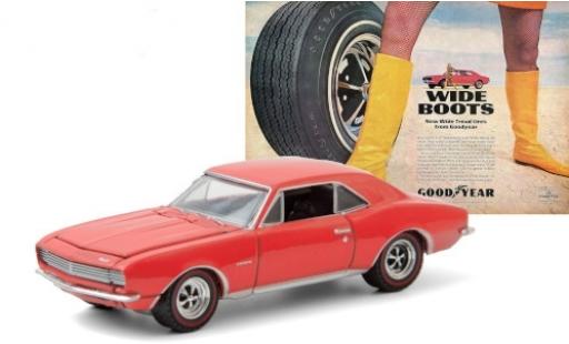 Diecast model cars Chevrolet Camaro Coupe red 1967 Goodyear Wide Tread Tires 1/64 Greenlight