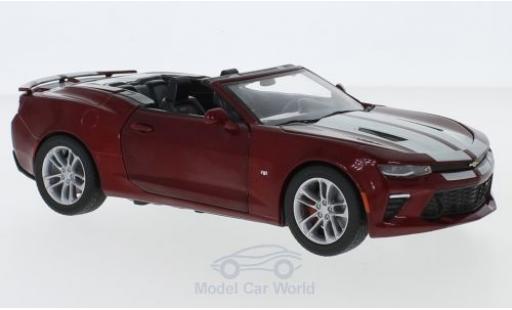 Diecast model cars Chevrolet Camaro SS Convertible metallic red/grey 2017 1/24 Greenlight