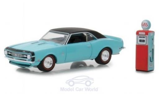 Diecast model cars Chevrolet Camaro SS metallic blue/black 1968 with Zapfs&Atilde;&curren;ule 1/64 Greenlight