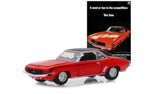 Diecast model cars Chevrolet Camaro SS red/matt-black 1969 1/64 Greenlight