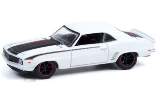 Diecast model cars Chevrolet Camaro tuning matt-white/matt-black 1969 1/64 Greenlight