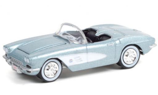Diecast model cars Chevrolet Corvette Convertible 283/315 (C1) metallic blue/white 1961 1/64 Greenlight