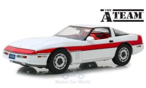 Diecast model cars Chevrolet Corvette Coupe C4 white/red The A-Team 1984 1/18 Greenlight