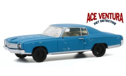Diecast model cars Chevrolet Monte Carlo Coupe matt-blue Ace Ventura - Pet Detective 1972 avec traces d 1/43 Greenlight