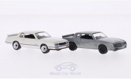 Diecast model cars Chevrolet Monte Carlo SS 1984 2er-Set in PC-Box je 1x white/blue and 1x unlackiert FirstCut 1/64 Greenlight