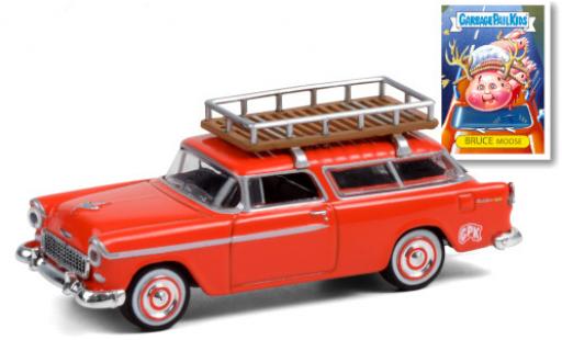 Diecast model cars Chevrolet Nomad Station Wagon orange GPK - Garbage Pail Kids 1955 with roofgep&Atilde;&curren;cktr&Atilde;&curren;ger 1/64 Greenlight