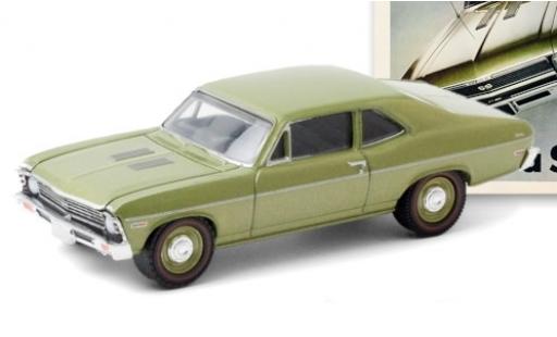 Diecast model cars Chevrolet Nova SS metallic green 1968 1/64 Greenlight