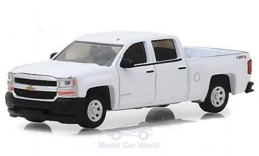 Diecast model cars Chevrolet Silverado pickup 1500 white 2018 1/64 Greenlight