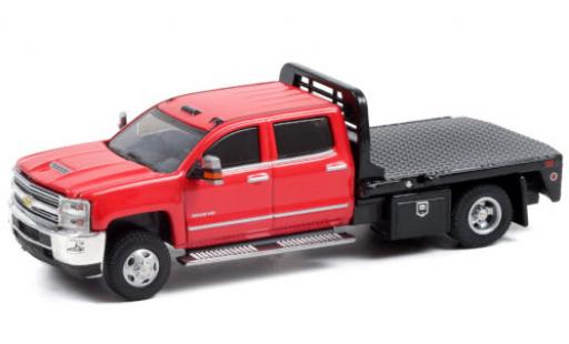 Diecast model cars Chevrolet Silverado pickup 3500HD Dually red 2016 1/64 Greenlight