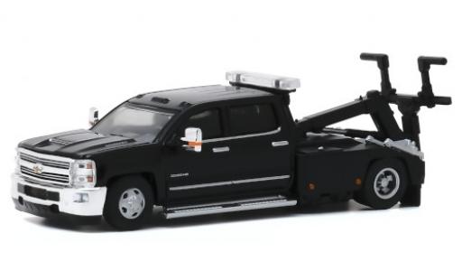 Diecast model cars Chevrolet Silverado wrecker 3500HD black 2018 1/64 Greenlight