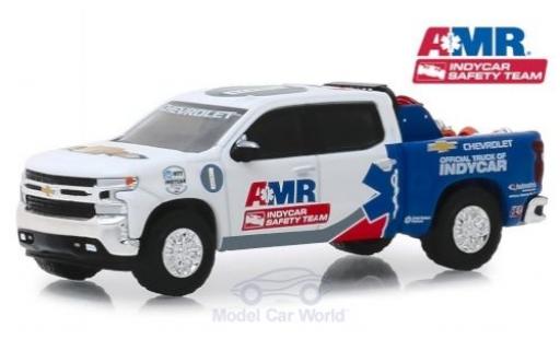 Diecast model cars Chevrolet Silverado pickup white/blue Indy Car Saftey Team 2019 1/64 Greenlight