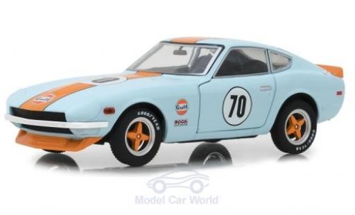 Diecast model cars Datsun 240Z Coupe blue/orange 1970 1/24 Greenlight
