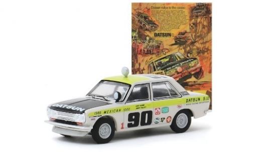 Diecast model cars Datsun 510 Sedan 4-Door No.90 Brock Racing Enterprises Mexican 1000 1969 G.Follett/M.McBee 1/64 Greenlight