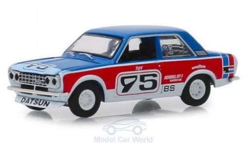 Diecast model cars Datsun 510 Sedan blue/red 1973 1/64 Greenlight