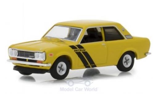 Diecast model cars Datsun 510 Sedan yellow 1972 1/64 Greenlight