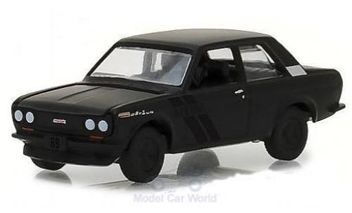 Diecast model cars Datsun 510 Sedan matt-black 1968 1/64 Greenlight